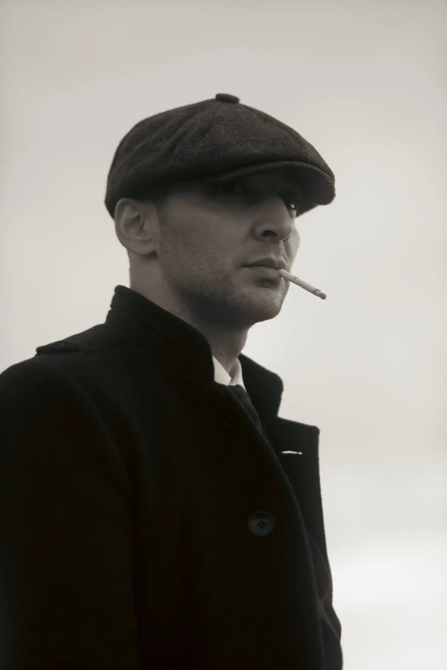 Vintage-styled portrait evoking a classic grifter